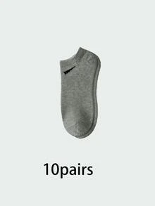 30 Pairs Men's Breathable Sports Socks, Fashionable Letter Print High Elastic Outdoor Running Socks, Comfortable Breathable, Anti-Odor, Antibacterial, Suitable For Daily Wear (1/3/5/10/15/20/30 Pairs) - A - View 11