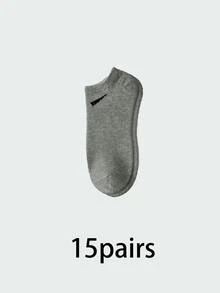 30 Pairs Men's Breathable Sports Socks, Fashionable Letter Print High Elastic Outdoor Running Socks, Comfortable Breathable, Anti-Odor, Antibacterial, Suitable For Daily Wear (1/3/5/10/15/20/30 Pairs) - A - View 19