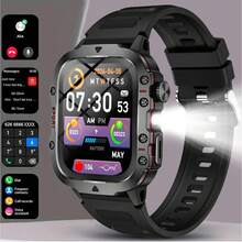 NcmRyu Jam Tangan Pintar dengan Layar HD 1,83 Inci untuk Olahraga dan Aktivitas Luar Ruangan, Senter Luar Ruangan, Berbagai Mode Olahraga, Panggilan Bluetooth, Kompatibel dengan Android dan iOS, Cocok Sebagai Hadiah untuk Teman dan Pasangan - View 1