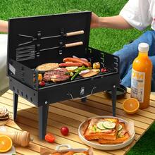 1套不鏽鋼戶外加厚小烤爐 一秒折疊碳烤串爐 廚房用品 廚房配件 BBQ配件 戶外可折疊便攜家用烤架 燒烤架 烤肉架 - 黑色 - 查看 9