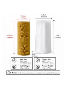 Skull Magic House Elf Castle Cylindrical Relief Silicone Mold, Compatible With Candle, Plaster, Resin, Halloween Decoration Creative Holiday Gift Craft Mold - Halloween Skull Cylindrical Candle Mold - View 15