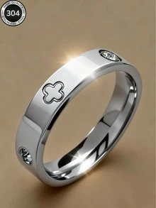 3pcs/Set Silver Premium Luxury Stackable Rings, 304 Stainless Steel Rust-Proof Waterproof Hypoallergenic Lucky Jewelry, Graduation Birthday Anniversary Valentine's Day Christmas Gift For Her - Silver - View 8