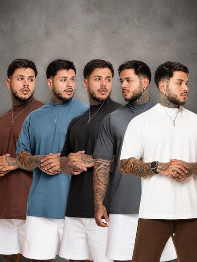 kit 5 camisetas oversized masculina premium estilo trap street maromba gringa inverno tendencia inverno frio dia dos pais presente