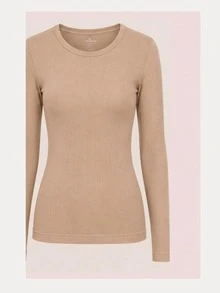 Women's Thermal Base Layer Blouse For Cold Winter - Beige - View 3