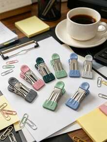 5 Pairs Heavy Duty Metal Clips, Food Packaging Bag Clips, Potato Chip Clips, Food Clips, Storage Clips, Clothing Clips - All With Soft Protective Covers, Perfect For Daily Home Use, Office Work And Student Textbook Storage - Multicolor 1 - View 3