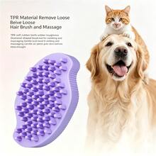 Gentle TPR Pet Bathing & Grooming Brush, Scratch-Resistant Massage Brush For Long And Short Hair Dogs And Cats - View 10