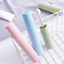 1/2PCS Portable Toothbrush Travel Storage Case, Portable Toothbrush Cup, Plastic Toothbrush Holder, Travel Essential, Suitable For Bathroom, Camping, Travel, Campus, Business Trip - View 4
