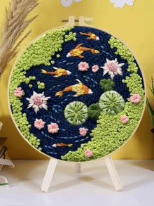 1pc Complete Embroidery Kit 20x20cm/7.9in 8 Patterns: Lilac, Daisy & Cornflower, Pansy, Balcony Succulents & Plant Stand Floral & Green Theme Suitable For Adult Beginners Includes Fabric, Instructions, Embroidery Hoop, Needle & Thread Perfect Gift Home/Office Art - A - View 14