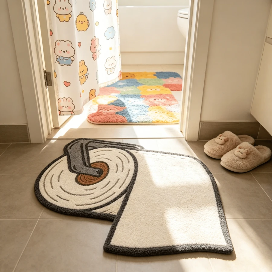 1 pieza Alfombra enrollable para piso, Alfombra de baño, Alfombra de baño, Alfombra de puerta, Alfombra pequeña, Alfombra, Alfombra para piso, Decoración del hogar, Alfombra de área, Alfombra para exteriores, Decoración del hogar, Alfombra de área, Alfombra de dormitorio, Alfombra lavable - Multicolor 2 - Ver 1