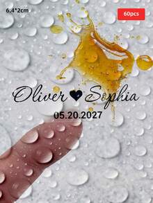 1/30/60/120pcs Customizable Label Stickers, Personalized Wedding Bubble Stick Stickers, Transparent Vinyl Custom Name Labels, Wedding Candy Box And Gift Bag Decoration, Gift For Bride, Groomsman, Bridesmaid, Bridal Shower, Waterproof - Multicolor - View 30