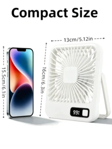 5-Speed 180° Foldable Desk Fan, Desktop & Hanging Dual Use, Quiet USB Rechargeable, Multi-Angle Airflow For Home, Office & Outdoor - 彩色 - 查看 3