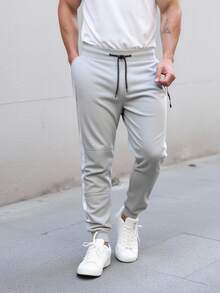Men's Jogger Sports Pants - Light Grey - View 2