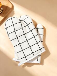 1pc/2pcs/4pcs Kitchen Oven Microwave Heat Resistant Gloves, Heat-Proof Baking Tools, Oven Mitts, Suitable For Microwave Baking, Kitchen Home Cooking, Double-Sided Quilted Washable Heat-Resistant Gloves, Camping Holiday Essentials - View 12