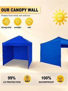 2x3m/6.6x10ft Windproof Sun Shade Canopy Tent, Includes 1pc Side Wall Cloth, Made Of Thickened Waterproof Oxford Fabric, UPF 50+ Sun Protection, Excludes Frame And Top Canopy Cloth, Camping Equipment - Multicolor - View 4
