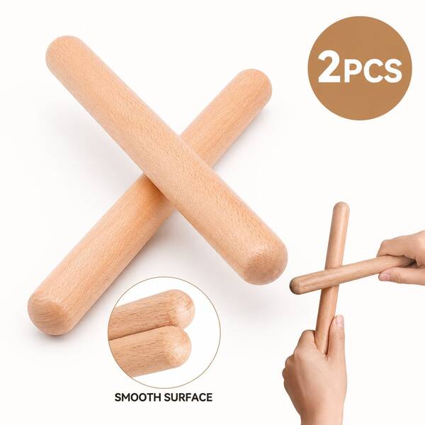 1-32 Pcs Of Classical Wooden Percussion Instruments, 8-Inch Rhythm Natural Hardwood Sticks, Musical Instruments, Musical Instruments, Otamatone, Silicone Finger Sleeves, Clapper Sticks