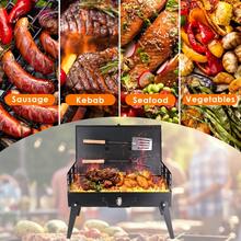 1套不鏽鋼戶外加厚小烤爐 一秒折疊碳烤串爐 廚房用品 廚房配件 BBQ配件 戶外可折疊便攜家用烤架 燒烤架 烤肉架 - 黑色 - 查看 3