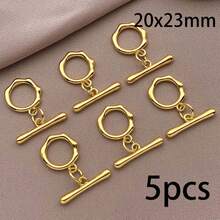 5 buah Jepitan Perhiasan Berbentuk T dari Tembaga, Jepitan Bulat OT, Konektor Perhiasan, Cocok untuk Pembuatan Perhiasan DIY Buatan Tangan, Dapat Digunakan untuk Gelang, Kalung, Rantai Tas, Gantungan Kunci, Cincin Kunci dan Aksesoris Lainnya, Serbaguna dan Praktis - Emas - View 11