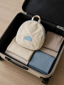 Polyester Zippered Compartment Storage Bag, Portable Washable Underwear Socks Clothing Organizer, Compact Design, Pink And Beige Available - Multicolor - View 5