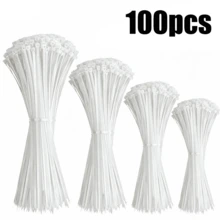 100條白色紮帶，100/150/200/250mm高品質尼龍紮帶，高強度自鎖設計，適用於居家、園藝、辦公室及DIY - 白色 - 查看 3