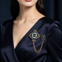 Vintage Baroque Chain Tassel Brooch, High-End Fashion Luxury Brooch, Unisex Clothing Accessory - Baroque Brooch - View 2