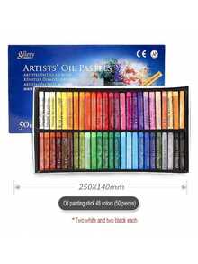 12/25/50pcs Artist Oil Painting & Chalk & Pastel & Drawing Brush Set For Students And Doodling Back To School - Multicolor - View 6