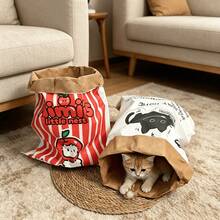 Cat Boredom Relief Self-Entertainment Sound Toy, Kraft Paper Cat Tunnel Cat Bed, Hide-And-Seek Tunnel Bag, Cat Teaser Wand, Suitable For All Cat Breeds, Indoor And Outdoor Play - Multicolor - View 9