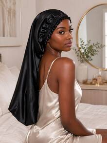 YPGVUO Extra Long Satin Hair Bonnet, Suitable For Braids And Dreadlocks, Silky Sleep Cap With Elastic Band, Solid Color Large Size Hair Bonnet, Women's Nighttime Headscarf - Multicolor - View 1
