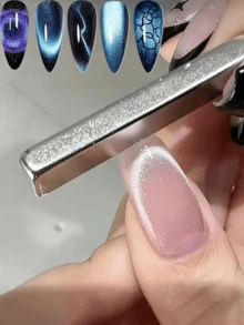 Nail Art Magnet, Cute Rabbit Shaped Cat Eye Magnet With Foldable Ears (Rabbit/Cat/Bear Pattern), DIY Gel Nail Polish Square Magnet, Nail Art Tool, Nail Art Supplies, Suitable For Press-On Nails, Back To School, Wedding, Vacation, Summer Nail Art - Multicolor - View 14