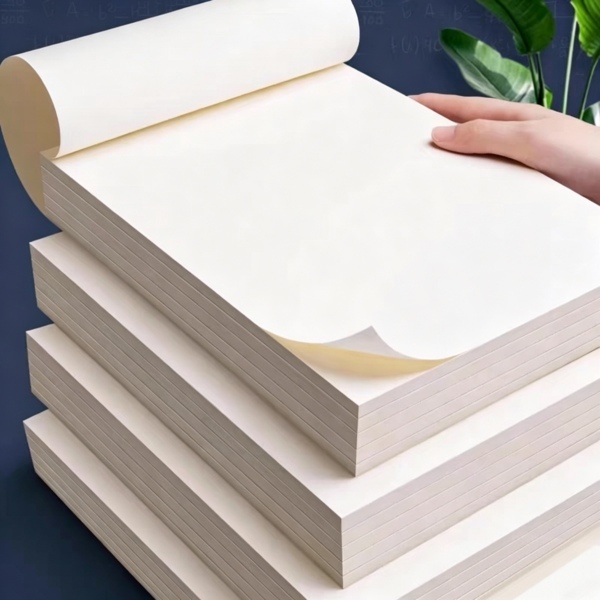 50 Sheets/100 Sheets Per Pack, Natural Wood Pulp Beige Blank Draft Paper, Eye-Protection Thickened, Smooth Writing, Universal Drawing, 70g Durable Paper, Blank Calculation, Student Exam Practice, Primary School, Middle School, High School, University All-Grade Universal Math Calculation Paper, Tear-Resistant And Non-Bleeding