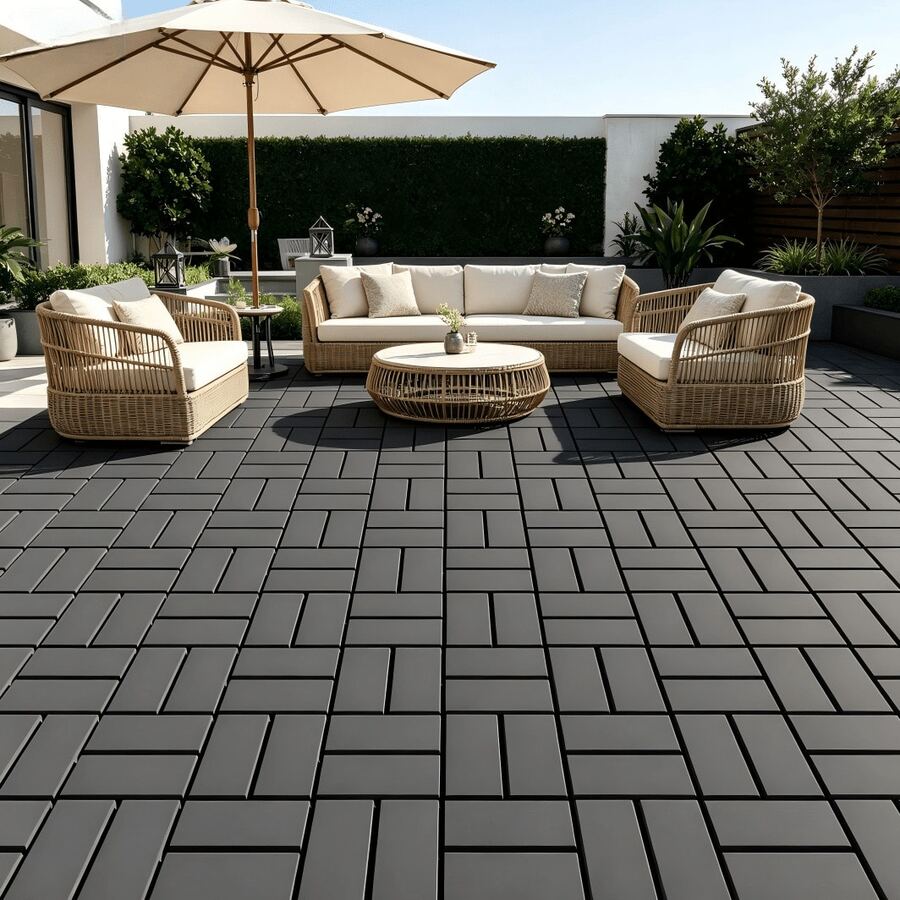 44PCS Waterproof Plastic Interlocking Tiles – All-Weather Patio Flooring For Poolside, Backyard & Balcony, Easy DIY Installation, Anti-Slip - XBK-44pcs - View 1