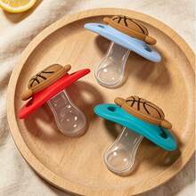 Nuevo paquete de 4 piezas de chupete de silicona suave para bebé con tetina para el pulgar, chupete con forma divertida de baloncesto, regalo perfecto para recién nacidos - Multicolor - Ver 7