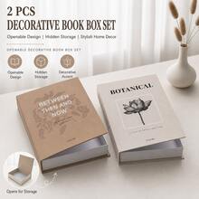 2pcs Openable Fashion Box Decorative Books For Coffee Table, Bookshelf Or Fireplace Decor, Beautiful Faux Books For Modern Home Decoration, Photo Storage And Keepsake Box - Storage Box - View 9