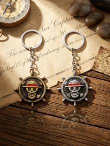 1/10pcs Anime One Piece Keychain Rotatable Straw Hat Pirates Pendant, Zinc Alloy Key Ring For Bag/Backpack/Keys, Cute & Cool Gift For One Piece Lovers - Multicolor - View 3
