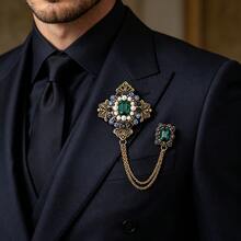 Vintage Baroque Chain Tassel Brooch, High-End Fashion Luxury Brooch, Unisex Clothing Accessory - Baroque Brooch - View 3