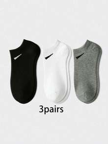 30 Pairs Men's Breathable Sports Socks, Fashionable Letter Print High Elastic Outdoor Running Socks, Comfortable Breathable, Anti-Odor, Antibacterial, Suitable For Daily Wear (1/3/5/10/15/20/30 Pairs) - A - View 17