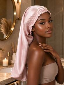 YPGVUO Extra Long Satin Hair Bonnet, Suitable For Braids And Dreadlocks, Silky Sleep Cap With Elastic Band, Solid Color Large Size Hair Bonnet, Women's Nighttime Headscarf - Multicolor - View 4