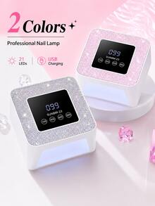 LIMEGIRL 鑽石美甲光療燈 36W UV LED 美甲烘乾燈 – 智能定時 10/30/60/99s 快速固化凝膠指甲油美甲機，專業 USB 美甲燈，適用於居家和美甲沙龍 - 彩色 - 查看 6