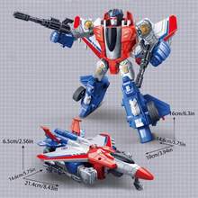 1pc Transforming Airplane Police Robot Toy: Inertia-Powered For Fun Gliding; Detailed Design; Manual Transformation With Two Modes; A Great Kids' Toy Gift - Multicolor - View 6