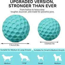 PETSIN 發聲狗球咀嚼玩具，高彈性無味球，適合幼犬與強咬犬，耐用耐磨，圓潤邊緣，室內外互動遊戲玩具 - 綠色 - 查看 5