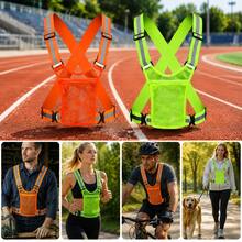 Neon Green Reflective Vest With Pockets, Made Of Adjustable Polyester Material, Suitable For Night Running, Cycling, Outdoor Sports And Hiking - Multicolor - View 2
