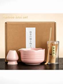 1pc/4pcs/7pcs Set Gradient Green/Pure Pink Japanese Kiln-Fired Matcha Tea Set, Other Tea Sets, Complete Matcha Tool Set, Full Matcha Tool Set, Matcha Set, Matcha Whisk Set, Matcha Tools, Matcha, Matcha Plate, Matcha Tools, Cup, Matcha Related Products, Including Matcha Bowl, Matcha Whisk, Matcha Cup, Matcha Whisk, Matcha Spoon, Matcha Bowl, Matcha Saucer, Matcha - Multicolor - View 13