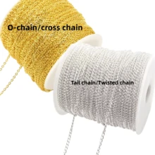 10ft (3m) Metal Chain Roll In Gold, Silver & Rose Gold Colors, With Pliers, Jump Rings & Lobster Clasps, For DIY Jewelry Making Of Necklaces, Bracelets, Anklets & Waist Chains, Available In 9 Colors (Slight Color Variations) - Multicolor - View 8