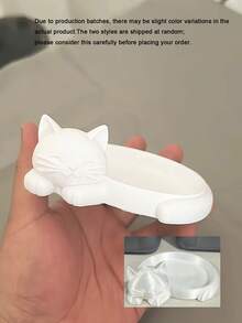 Sleeping Cat Tray Shaped Jewelry Storage Box, Cat Shaped Desktop Storage Tray, Suitable For Desk, Vanity, Shelf Decoration/Cat Lover Compact Storage/Office Organization Desktop Accessory Storage Rack - Multicolor - View 8