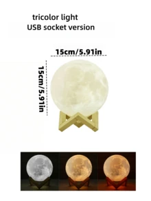 這款 3D 月亮造型小夜燈採用 USB 供電，可作為床頭燈使用。便攜輕巧，發出柔和光芒。是聖誕節、情人節和萬聖節的創意禮物，非常適合送給家人和朋友。 - 彩色 - 查看 12