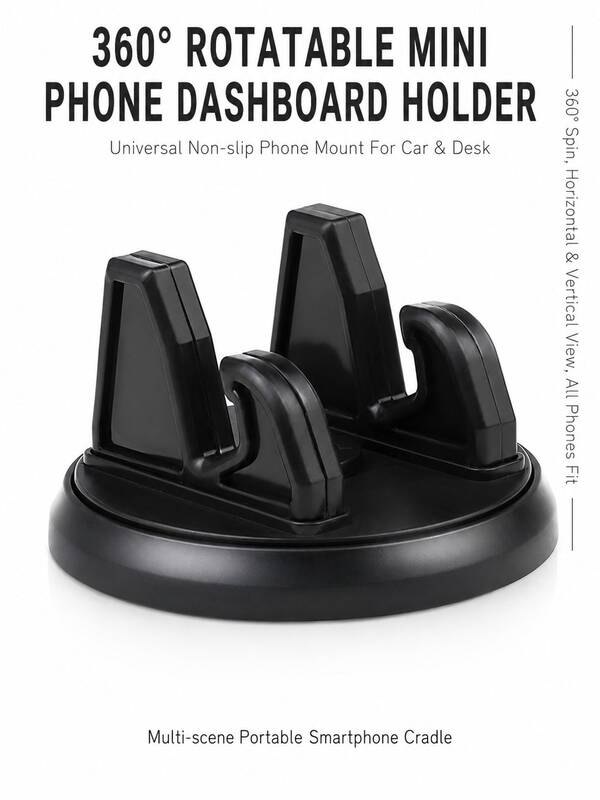 360° Rotatable Mini Phone Dashboard Mount, Universal Non-Slip Car And Desktop Phone Holder, Compact Silicone Phone Cradle, Suitable For GPS Navigation, Video Watching, Office, Home And Travel