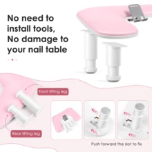 Professional Nail Technician Armrest: U-Shaped, Height Adjustable, Ergonomic Nail Hand Rest, Made Of PU Leather Material, Equipped With Rotating Phone Holder, Designed Specifically For Nail Salon Nail Technicians, Professional Nail Technician Large Armrest: Second Generation U-Shaped Nail Armrest, Height Adjustable, Ultra-Fine Fiber PU Leather Hand Rest Pillow, Suitable For Acrylic Nails, Suitable For Use In Living Room, Home, Kitchen And Other Places, Perfect Holiday And Christmas Gift For Family And Friends - Multicolor - View 9