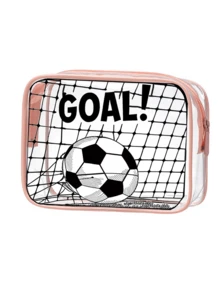 Football Print Theme New Transparent Travel Toiletry Bag - Portable Storage Bag With Zipper, Built-In Cosmetic Compartment, Unisex, Ideal For Travel, Gym, Hotel - Easy To Clean Zipper Design, Compact And Durable, Suitable For Frequent Travel - Multicolor - View 16