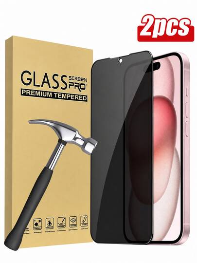 Protecteur d'écran en verre trempé de confidentialité plein écran, anti-espionnage, imperméable, résistant aux chutes, résistant aux rayures, accessoire pour usage quotidien à la maison et au bureau, convient comme cadeau d'anniversaire pour les amis et la famille, compatible avec IPhone X/XS Max/XR/11 Pro/12 Mini/13/14/14 Plus/15 Pro Max/15/16/17
