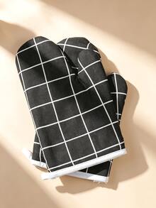 1pc/2pcs/4pcs Kitchen Oven Microwave Heat Resistant Gloves, Heat-Proof Baking Tools, Oven Mitts, Suitable For Microwave Baking, Kitchen Home Cooking, Double-Sided Quilted Washable Heat-Resistant Gloves, Camping Holiday Essentials - View 11