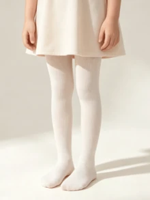 6 Pairs Girls' Knitted Tights, Cartoon Bear & Heart Pattern, Skin-Friendly & Breathable, Spring/Autumn Socks - Multicolor - View 7